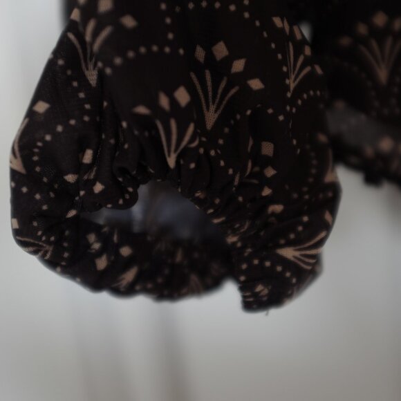 COPY - COPY - Ultra Pink black and tan lace collar chest blouse size L - Picture 8 of 10